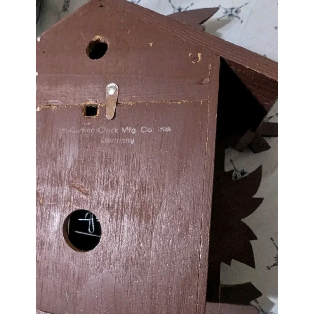 Vintage Mid Century Cuckoo Clock West Germany Traditional Style Dark Wood Time
